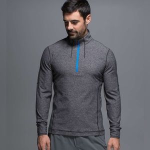 LULULEMON HEATHERED BLACK SWEAT SESSION 1/2 ZIP *Silver
